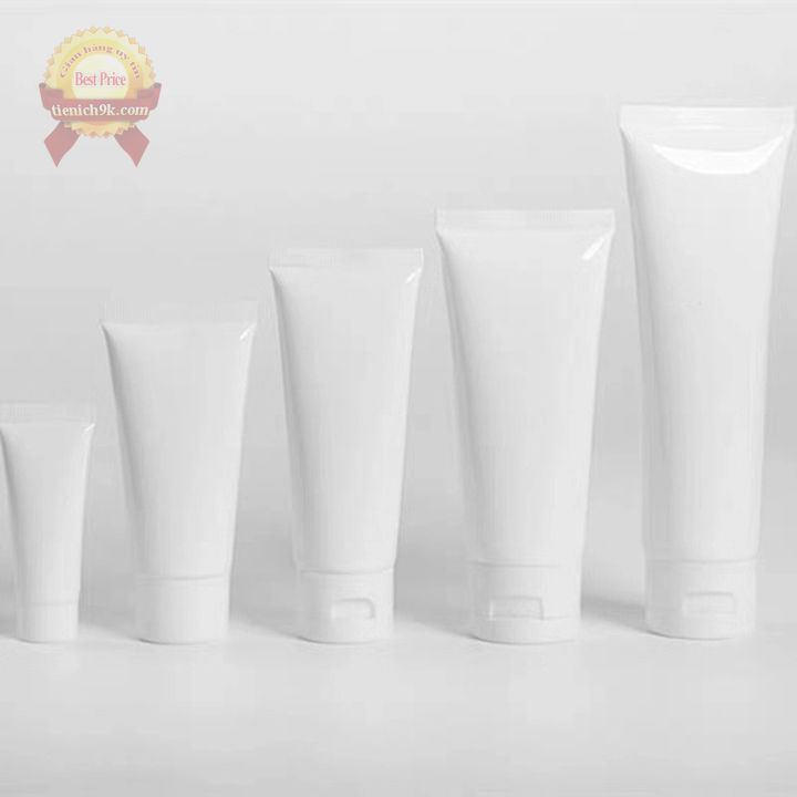 Chai Tuýp nhựa chiết kem mỹ phẩm màu trong trắng - 10ml 20ml 30ml 50ml 100ml