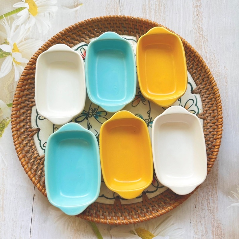Bát gốm sứ decor xinh xắn hình chữ nhật có quai