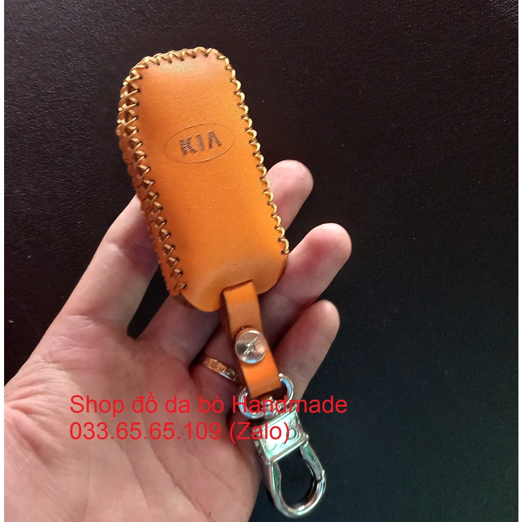 [KIA K3 New] Bao da chìa khóa KIA K3 2021, 2022 bằng da bò, bảo hành 12 tháng, kèm tặng móc khóa, khắc tên