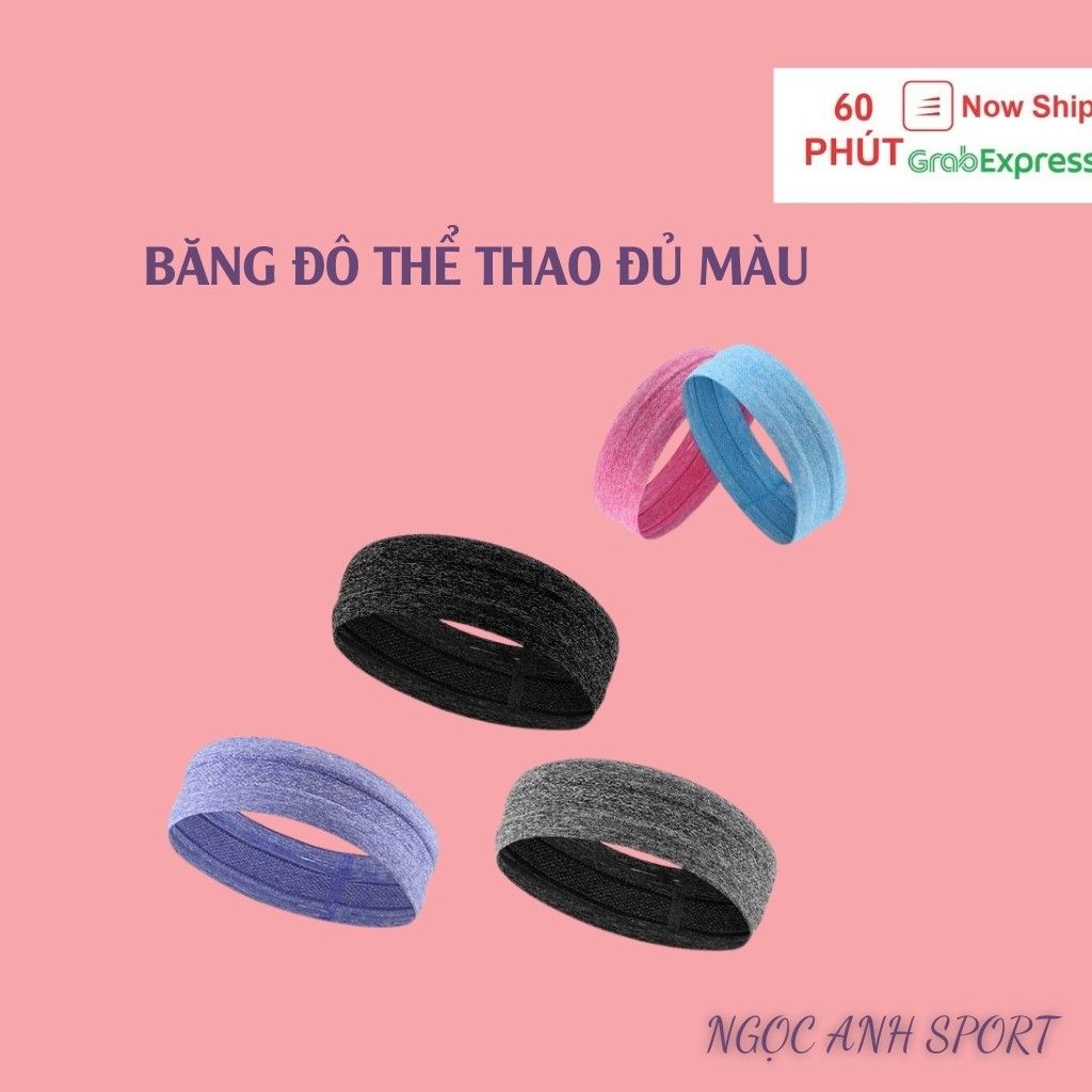 Băng đô thể thao cotton đeo trán thấm chặn mồ hôi chống trượt bản 5cm -Ngọc anh sport