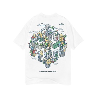 Áo Thun KHU TẬP THỂ Tay Lỡ Unisex Nam/Nữ Trắng Cổ Tròn - HIGHCLUB Brand Chính Hãng