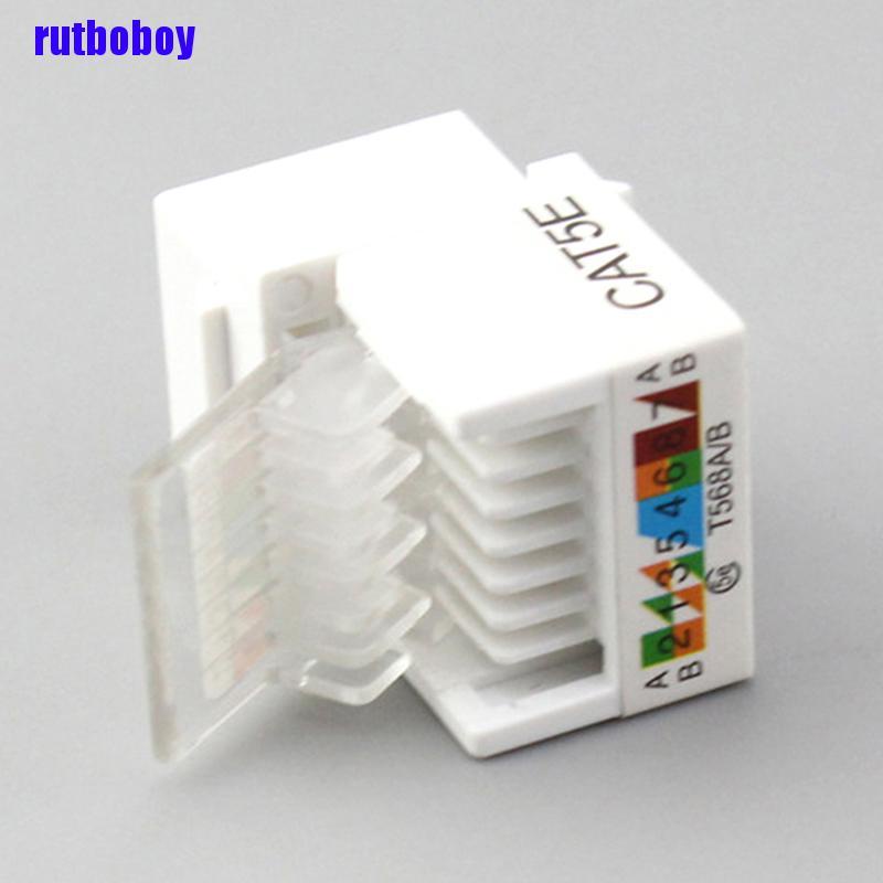 [Rut] 10Pcs RJ45 CAT5e Ethernet Network Keystone JackClip Module Wall Plug Connector bot