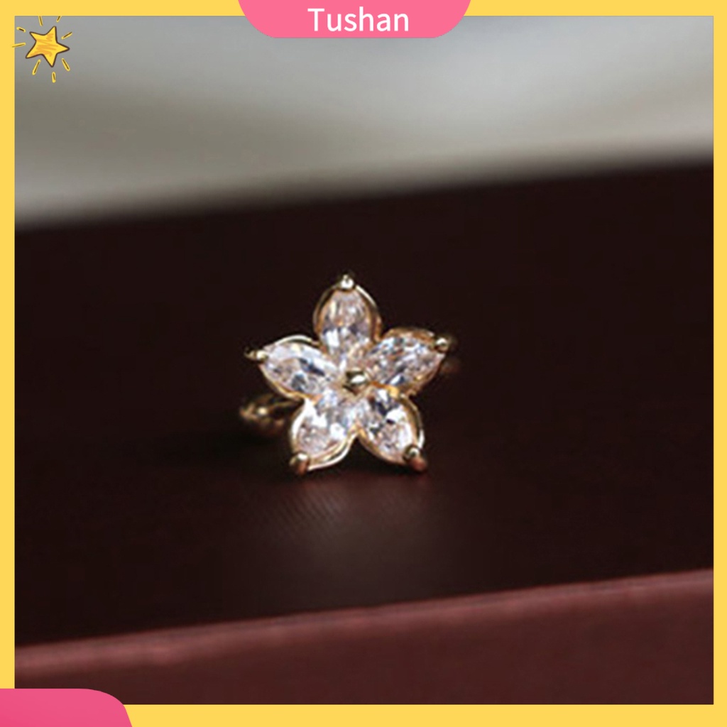 Khuyên kẹp vành tai chữ U đính đá thời trang cho nữ