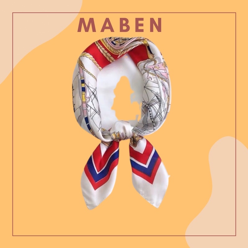 Khăn lụa vuông 70x70 turban quàng cổ,áo khăn yếm bandana thời trang đội đầu - Maben