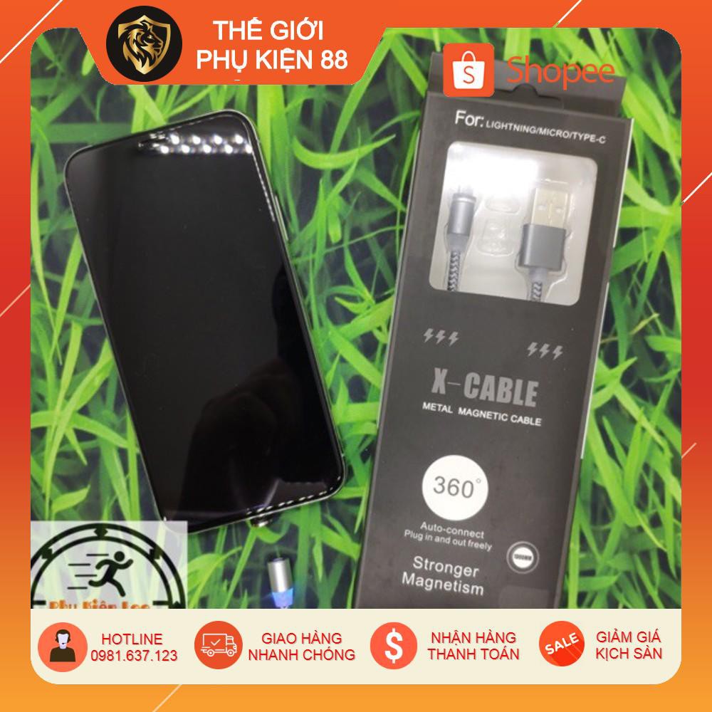 Siêu Sale - Cáp sạc nam châm tự hút có đèn báo + dây dù cho iPhone và Android - Số Lượng Có Hạn