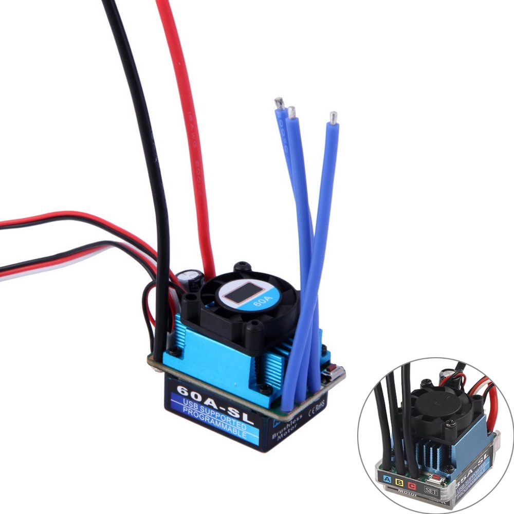 Rc 35A / 60A / 120A ESC PCB Cảm Biến Tốc Độ Không Chổi Than ESC Cho Xe Điều Khiển 1/8 1/10 1/12