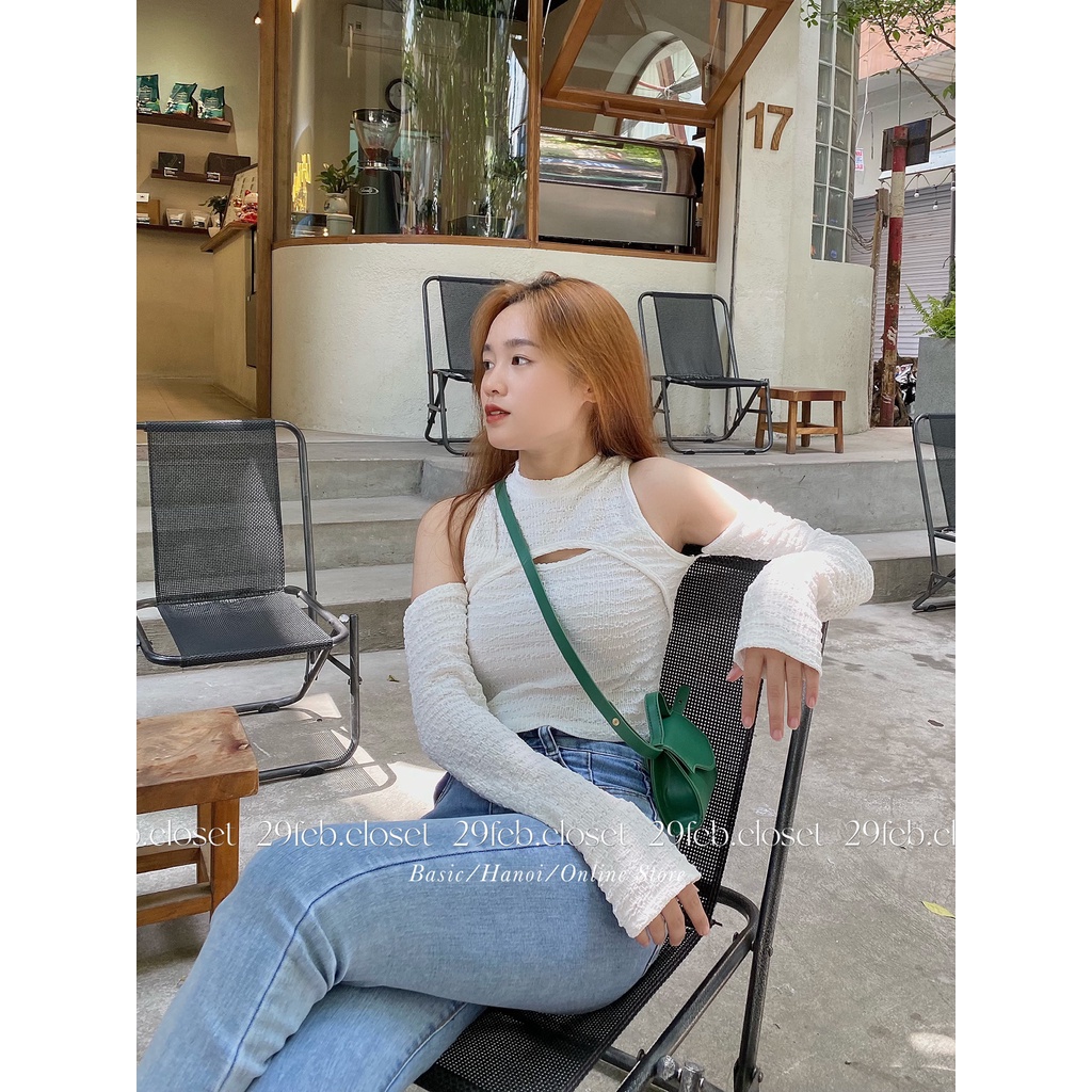 Áo thun gân dài tay mặc được 2 kiểu - 29feb.closet - A119