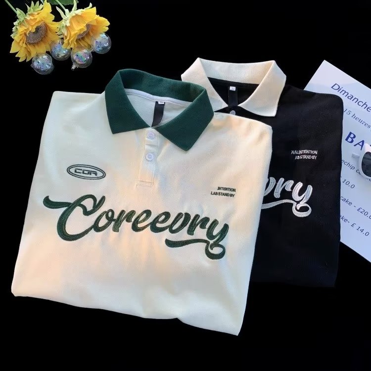 Áo Thun polo Ngắn Tay Dáng Rộng Màu Sắc Hợp Thời Trang Cho Nam