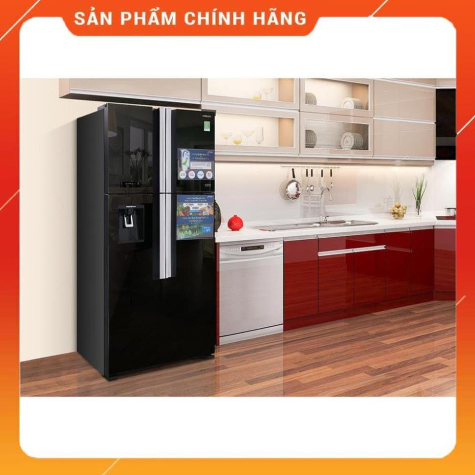[ FREE SHIP KHU VỰC HÀ NỘI ] Tủ lạnh Hitachi 4 cánh màu đen đá tự động R-FW690PGV7X(GBK) BM