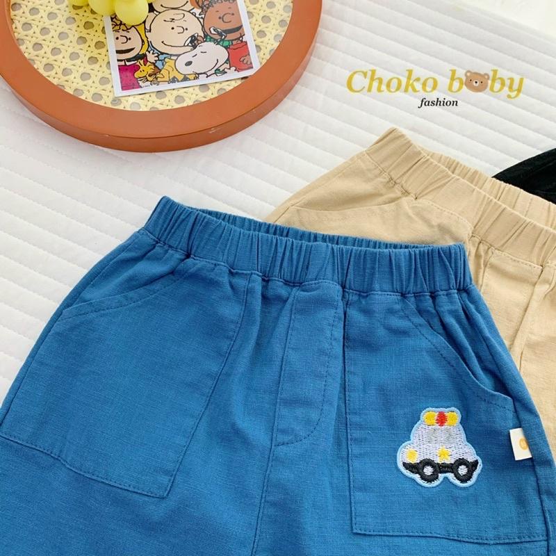 QUẦN SOOC THÊU Ô TÔ CHO BÉ