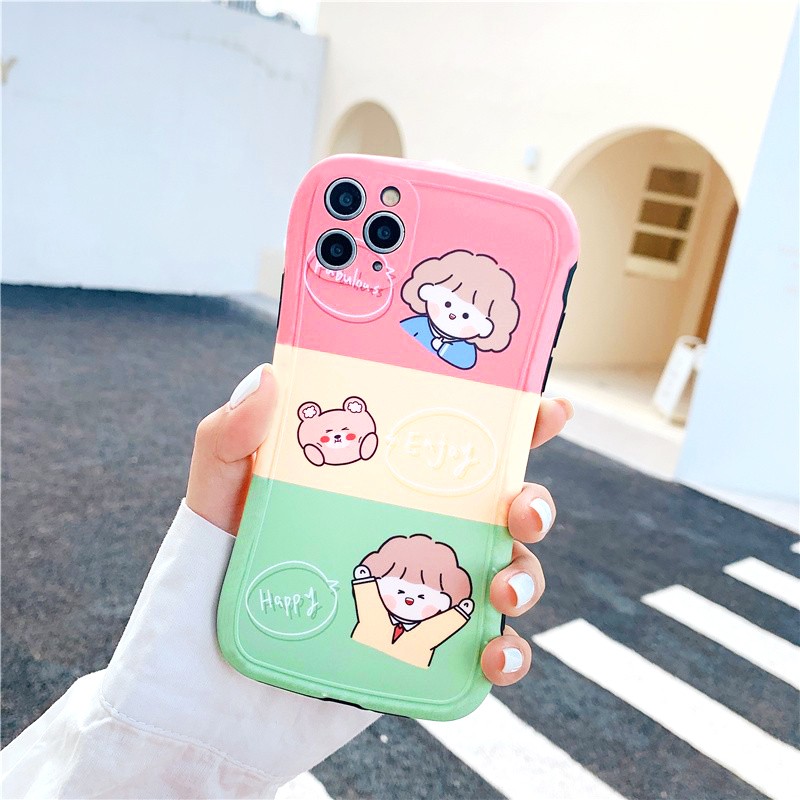 Ốp lưng iphone Gấu và bé IMD viền cong dày dặn 5/5s/6/6plus/6s/6splus/7/7plus/8/8plus/x/xr/xs/11/12/pro/max/plus/promax | BigBuy360 - bigbuy360.vn