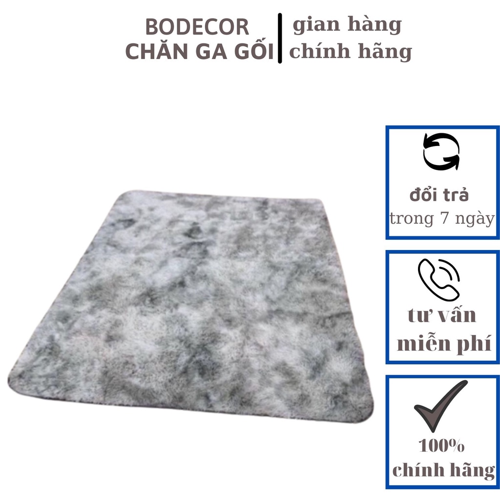 Thảm lông cao cấp 3 lớp thuê dệt chắc chắn chống trơn trượt, thảm lông trải sàn Bodecor chống thấm chống ẩm 1m6x2m