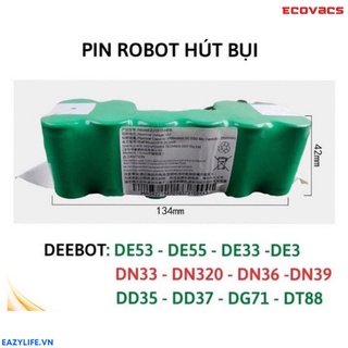 Pin robot hút bụi ecovacs dd35,dd37,de53,de55,dn33,dn36,dn320 sẵn