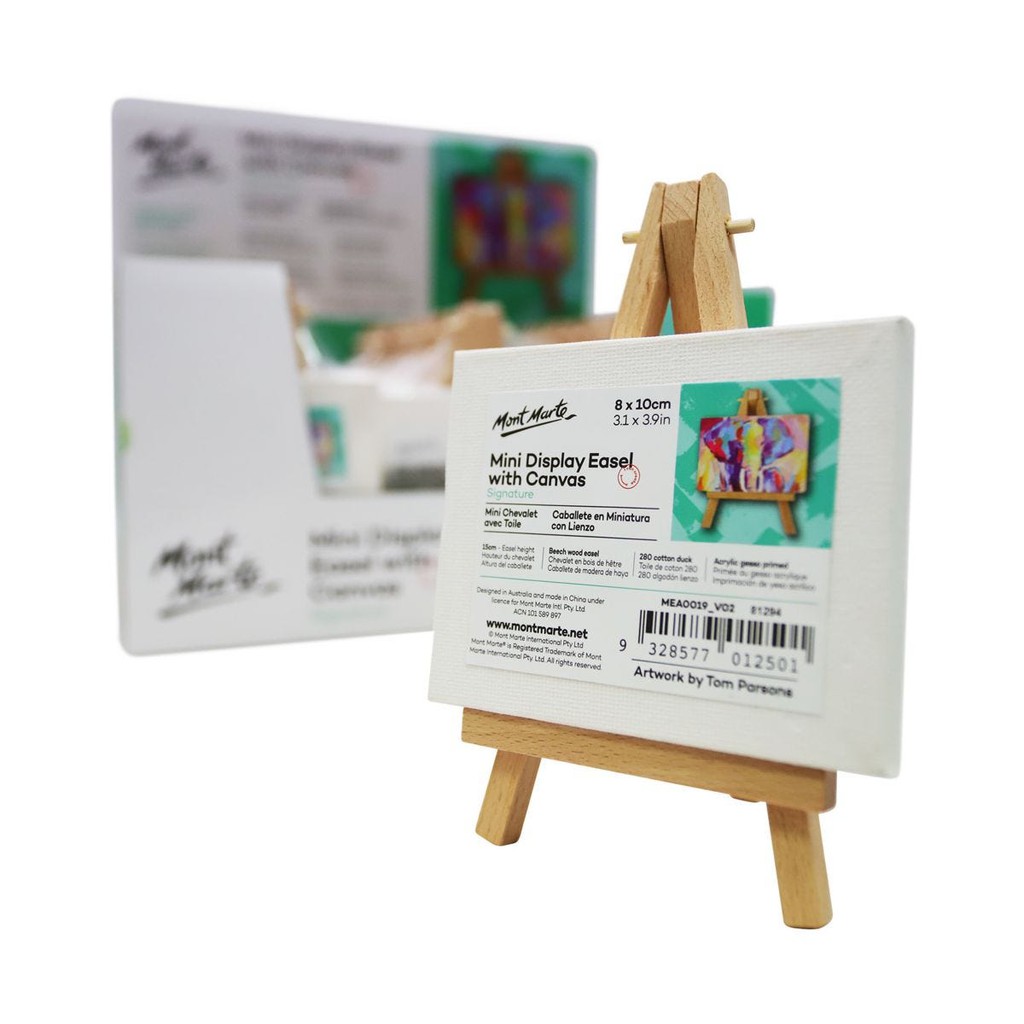 Khung Canvas Mini 8x10cm Mont Marte Kèm Giá Đỡ - Mini Display Easel with Canvas Signature 8x10cm - MEA0019