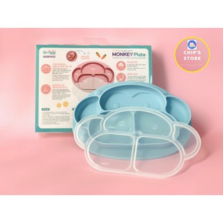 Khay ăn dặm silicon đế hút chân không, nhãn hiệu Ange Hàn Quốc, hàng chính hãng, mẹ an tâm mua sắm