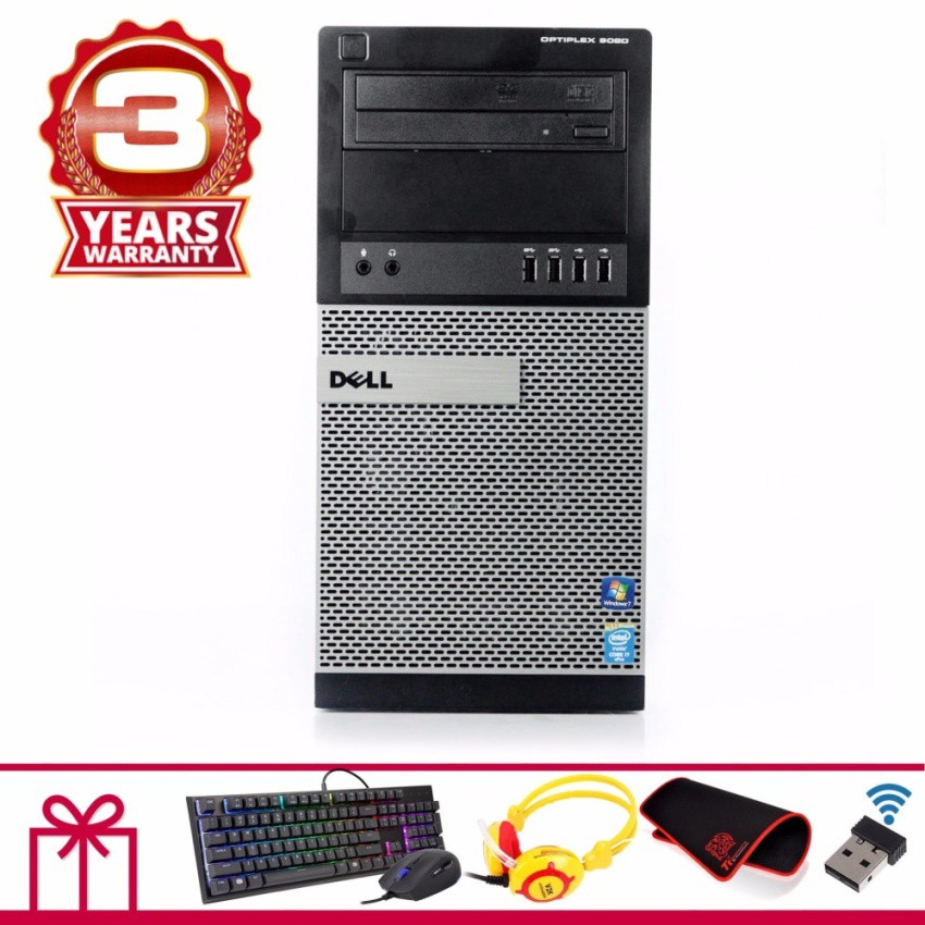 Máy tính để bàn Dell Optiplex 9020 MT (Core i5 4570, Ram 16GB, SSD 120GB) + Quà Tặng - Hàng Nhập Khẩu