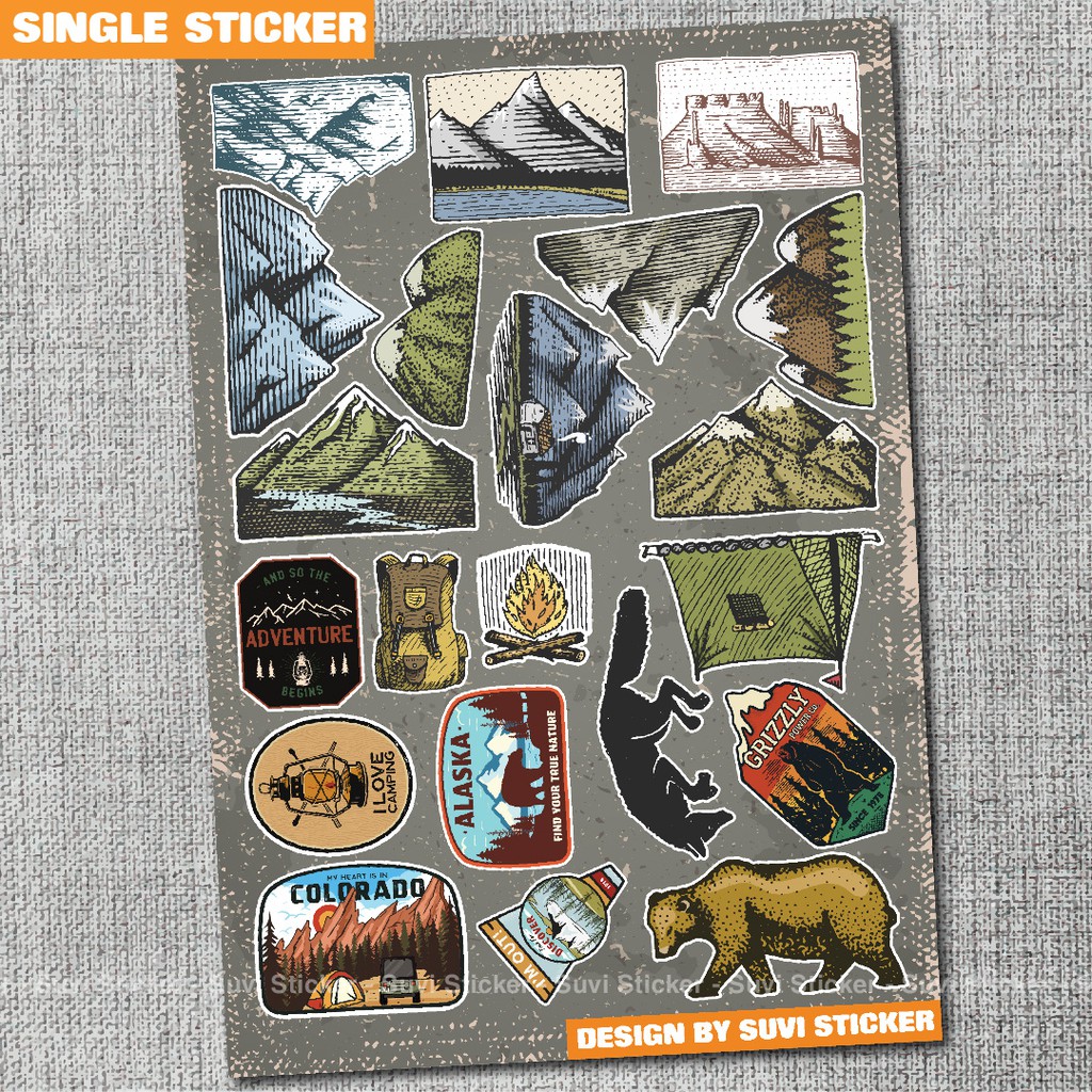 Single Sticker - Hình dán Vintage Labels chống nước sticker dán laptop, điện thoại, đàn guitar, mũ bảo hiểm, vali. SG13