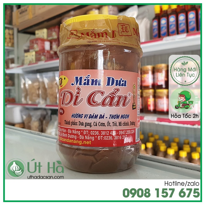 Mắm Dưa Dì Cẩn Hủ 500gr Nổi Tiếng Đà Nẵng Dưa Giòn Ngon Vị Đậm Đà - Út Hà Đặc Sản