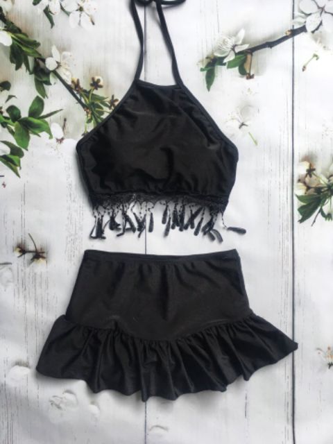 bikini yếm đen tua váy đuôi cá( kèm hình thật) | BigBuy360 - bigbuy360.vn
