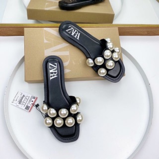 Dép zara quai ngọc xuất dư fullbox tag mác
