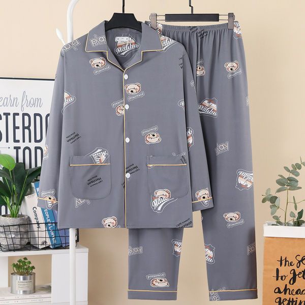 Bộ Đồ Ngủ Dài Tay Chất Liệu Cotton Thiết Kế Mới Thời Trang Dành Cho Mùa Xuân Thu