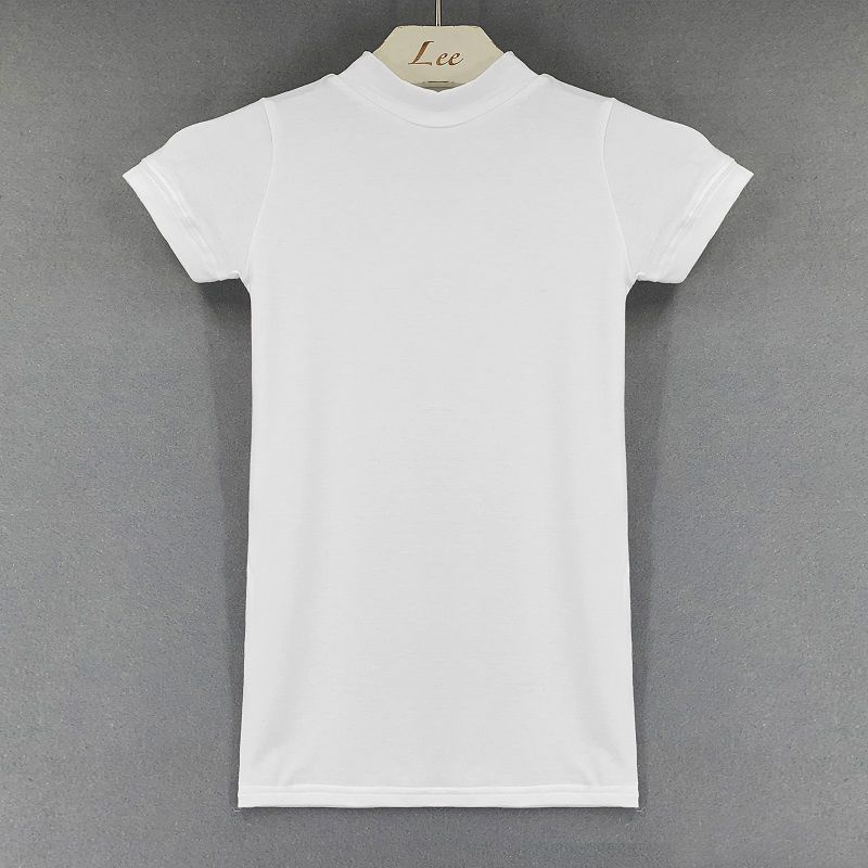 Áo Dài Tay Skinny!F &amp; X Áo Thun Tay Ngắn Cổ Cao Ôm Dáng Co Giãn Màu Trong Suốt Thời Trang Mới 2021