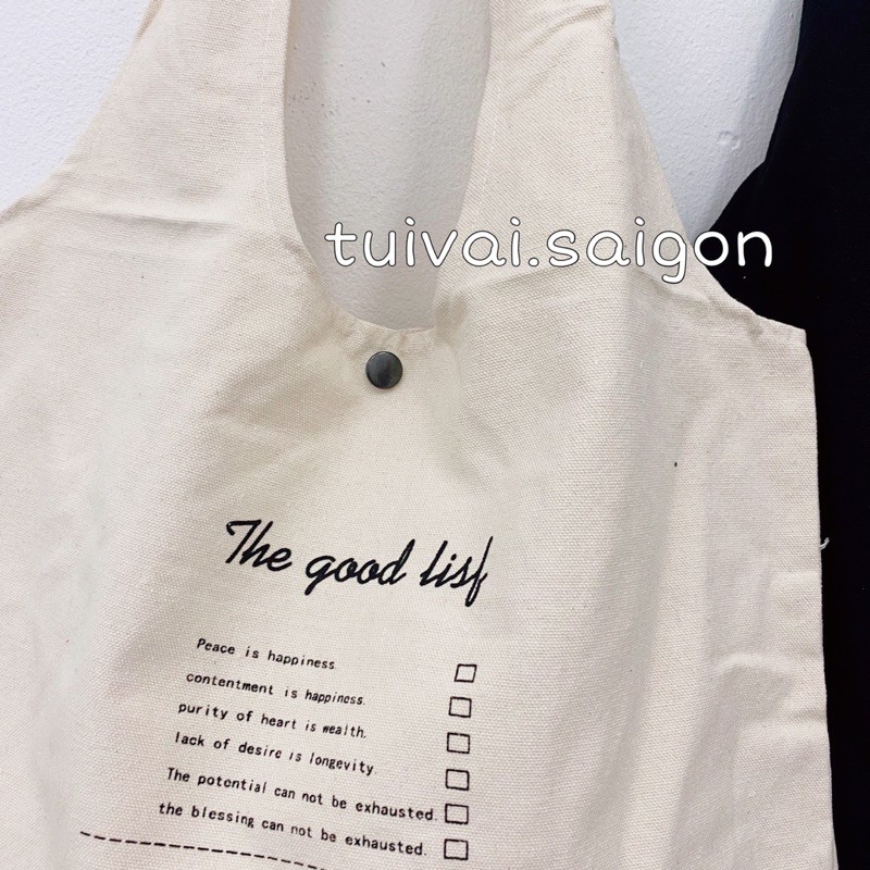 ẢNH THẬT Túi tote túi vải canvas quai liền chữ ( Good list )