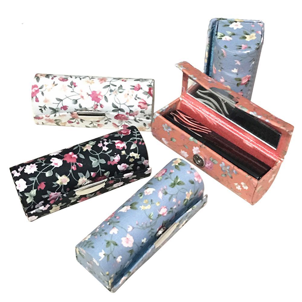 YIYU (Hàng Mới Về) Hộp Đựng Son Môi Bằng Vải Satin Mềm In Họa Tiết Hoa Tinh Tế Thời Trang Có Gương Trang Điểm Cho Nữ Tyler1