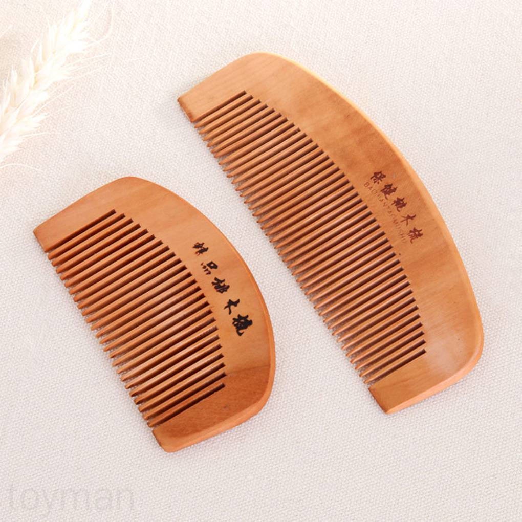 Lược Chải Tóc Gỗ Đào Tự Nhiên Chống Tĩnh Điện Bảo Vệ Chống Gẫy Tóc Thân Thiện Môi Trường Cỡ Vừa Gọn Xinh - QueenStore