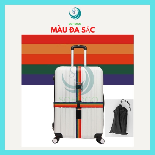 Dây đai vali đôi 2m, có khóa dùng cho vali từ 20-32inch+ TẶNG TÚI ĐỰNG- CHỌN MÀU- Dây buộc/ dây ràng vali 2 chiều, bảo