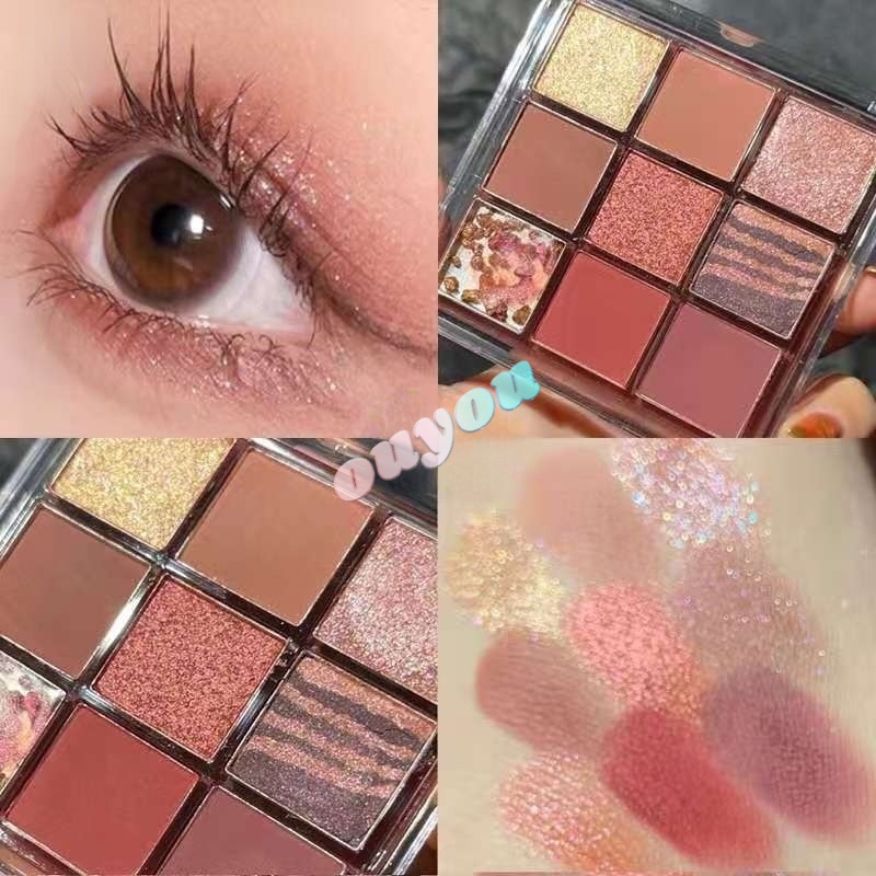 [Hàng mới về] Bảng phấn mắt OUYOU 9 màu tông lì và ánh ngọc trai lấp lánh