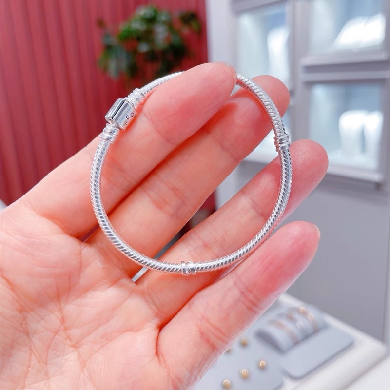 VÒNG TAY PAN ALE MOMENTS KHOÁ TRỤ BẠC S925 THUẦN KHIẾT HÀNG CAO CẤP