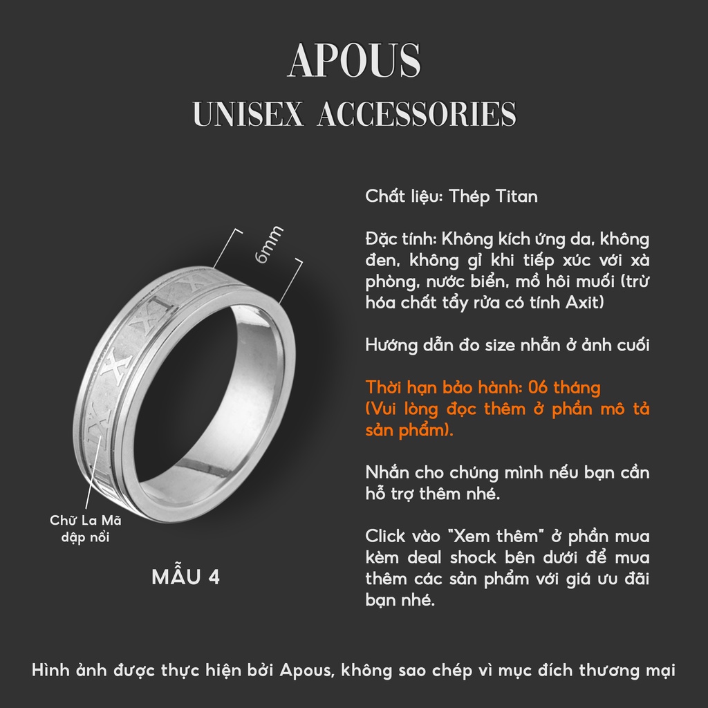 Nhẫn nam nữ Basic Cuban Ring V2 - Thép không gỉ - Phụ kiện trang sức Unisex Apous