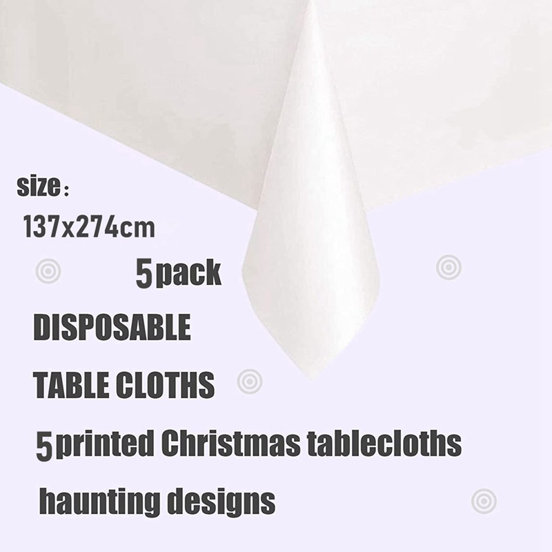 Set 5 Khăn Trải Bàn Hình Chữ Nhật 137X274cm Dùng Một Lần Cho Tiệc Tùng / Dã Ngoại