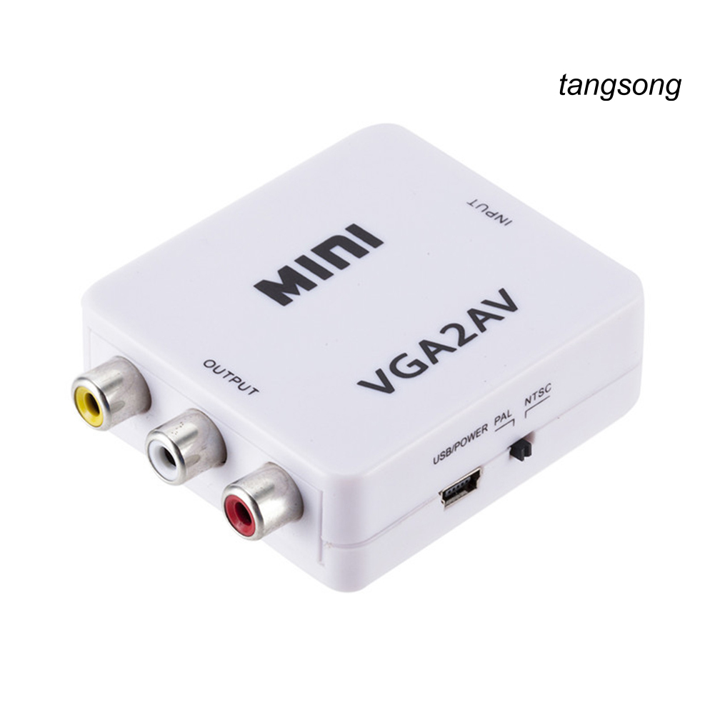 Bộ Chuyển Đổi Âm Thanh Ts-1080P Mini Vga Sang Rca / Av / Cvsb + Cho Hdtv / Pc