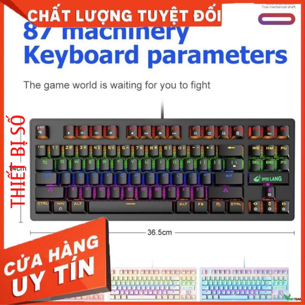 ZIYOU LANG K2 - Bàn phím cơ K2 PRO 87 phím, bàn phím máy tính chơi game có dây Led NHIỀU  Chế Độ Khác Nhau -DC4371