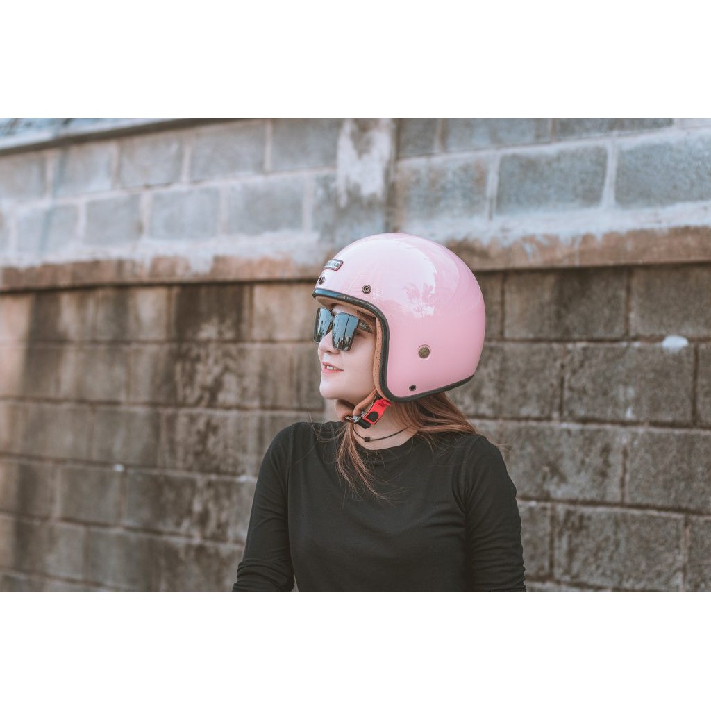 Nón bảo hiểm bulldog 4U màu hồng