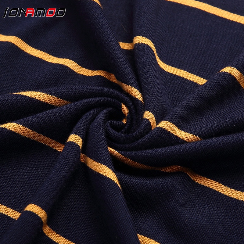 Áo Thun Nam Dài Tay Cổ Tròn Sọc Ngang Thời Trang