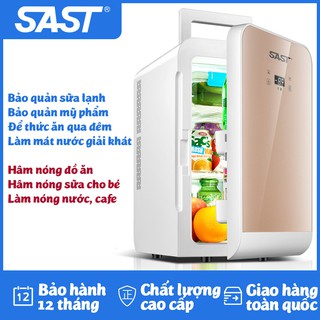 Tủ lạnh mini kèm hâm nóng 22 lít SAST ST-22L hiển thị nhiệt độ bảo quản thức ăn đựng mỹ phẩm- Tặng 10 móc dán chịu lực
