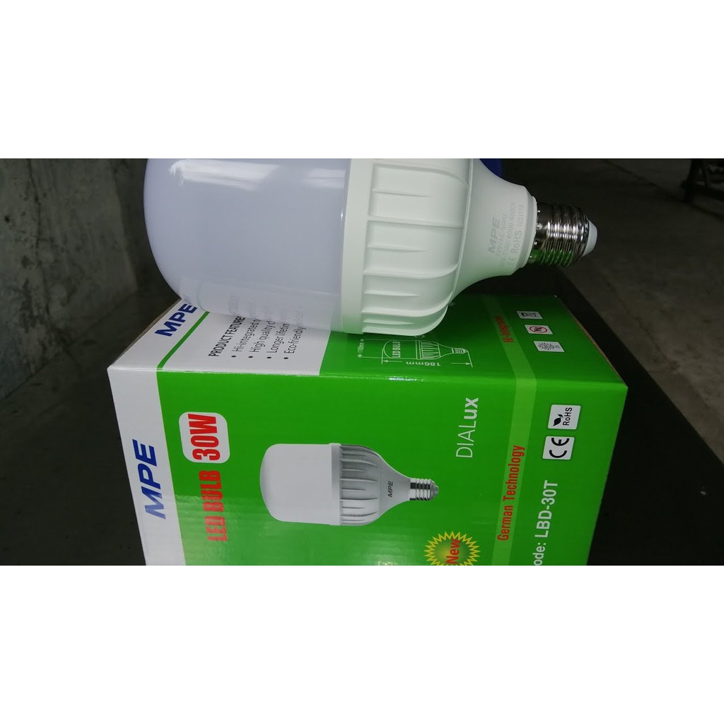 ĐÈN LED BULB 30W MPE TRẮNG / VÀNG