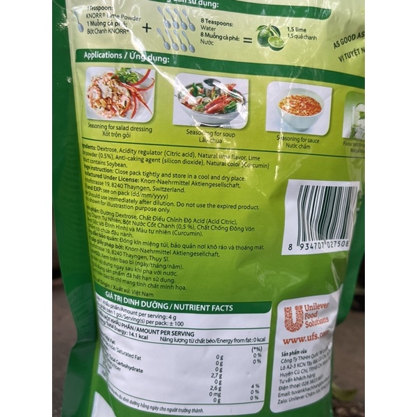 Bột chanh dùng cho nấu ăn, pha chế, bột chanh Knorr 400g
