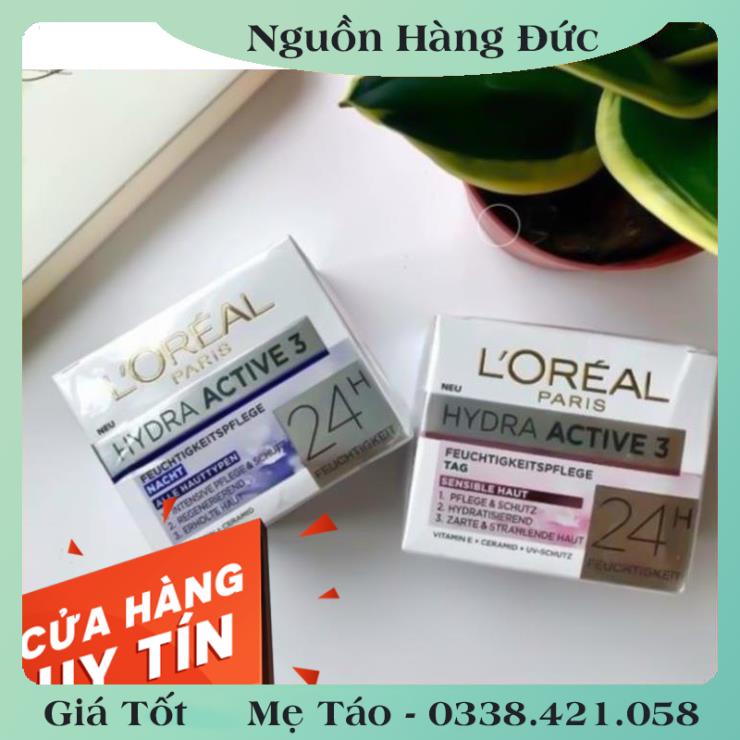 [auth] Kem dưỡng da Loreal Hydra Active 3 24h - Nội địa Đức Đủ Bill [Hot]