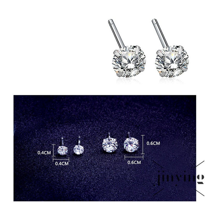 GETNOIVAS Bông tai xỏ bằng bạc Sterling 925 và zircon thời trang