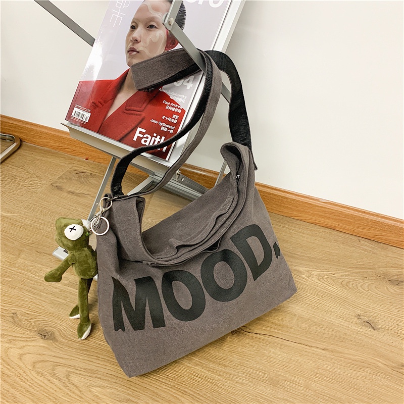 Túi Vải Đeo Vai Thời Trang Unisex Phong Cách Uizzang Vintage Hàn Quốc