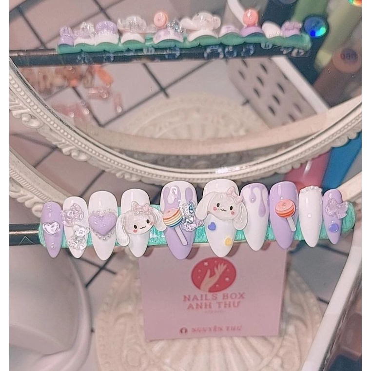 Nailbox thiết kế - Nailbox charm thỏ đáng yêu