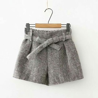 Quần short dạ thắt nơ