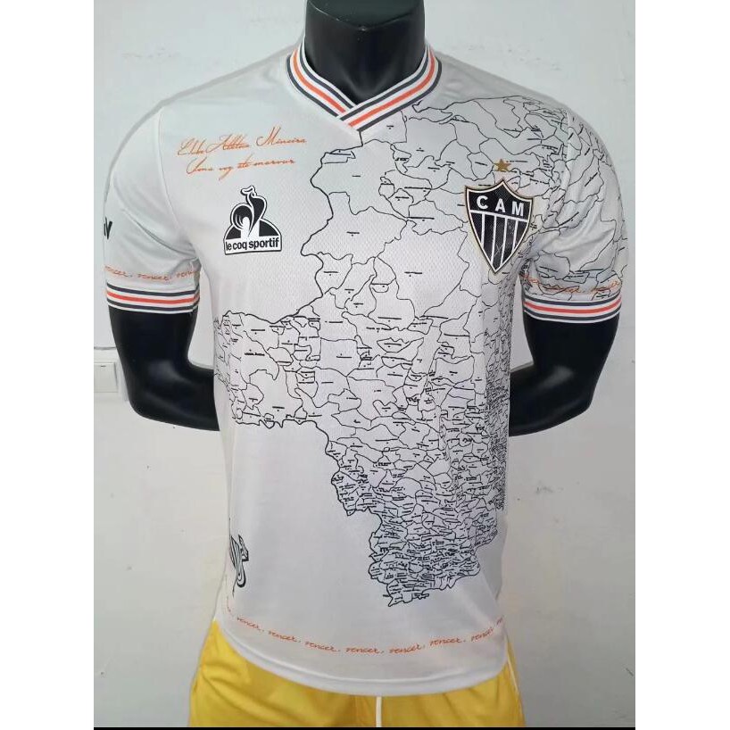 Áo Thun Đá Banh Sân Nhà 21/22 Atletico Mineiro 2021 VARGAS M.ZARACHO SASHA ELIAS Màu Trắng KENO MARQUINHOS GUGA