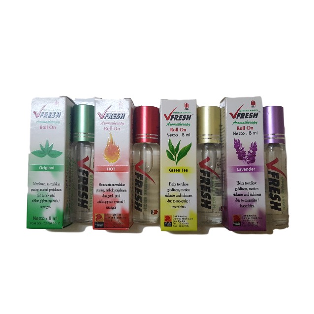 3 chai dầu gió lăn vfresh mini original indonesia mùi hương gốc nguyên thủy 4 ml