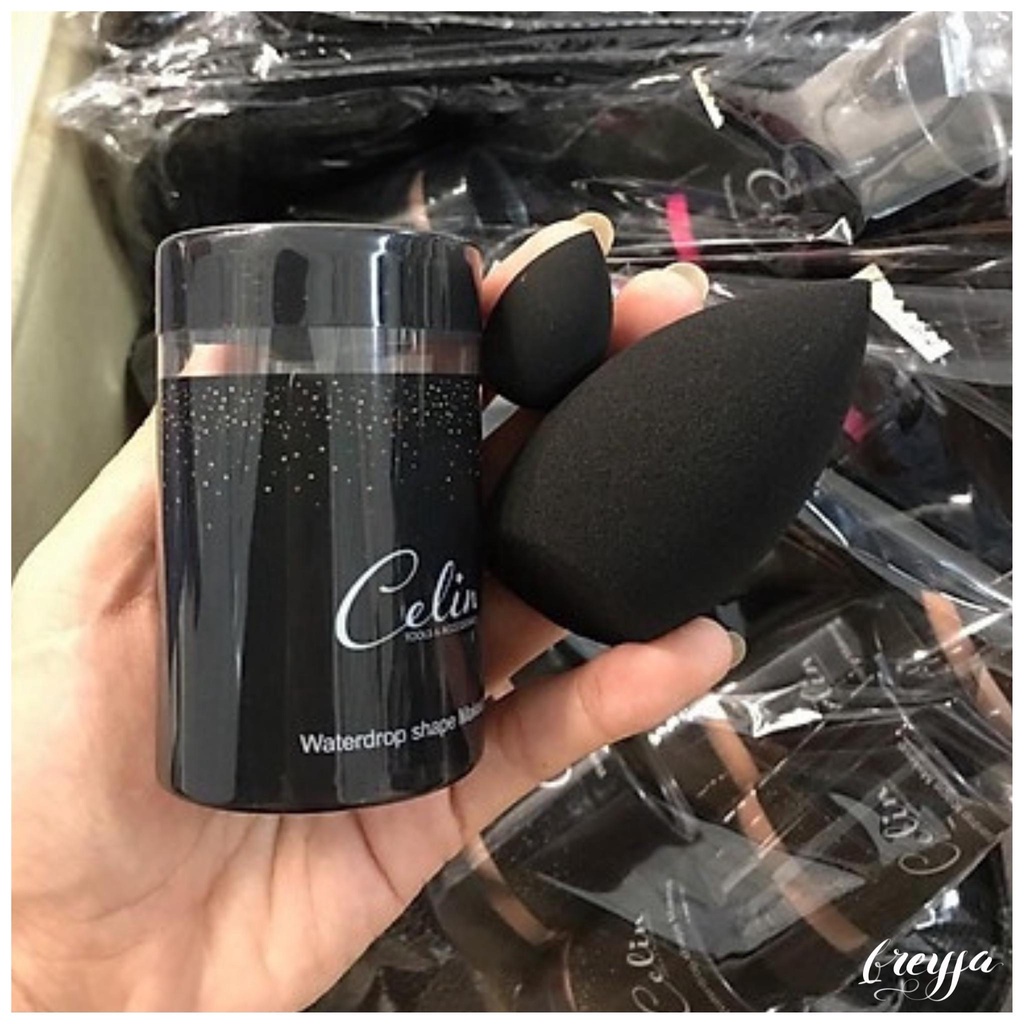 Bông Mút Tán Nền Celin 2 Chiếc Chính Hãng Gồm Màu Nâu Đen Chuyên Dùng Cho trang Điểm Siêu Mềm Đàn Hồi Cao