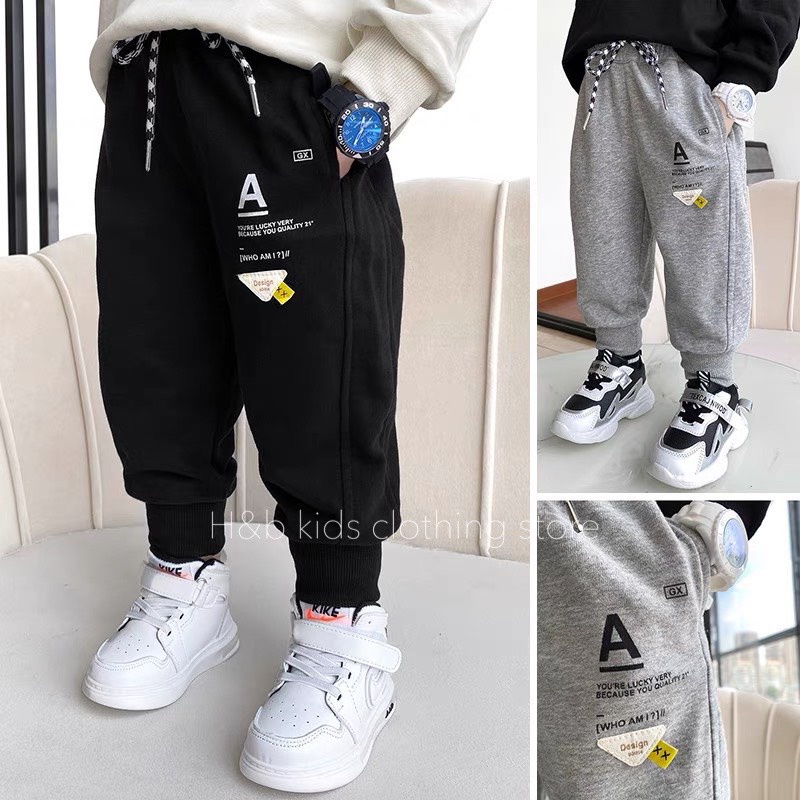 Quần nỉ bông cho bé - quần ống đứng cho bé trai từ 8-28kg Kidbabyonline K094